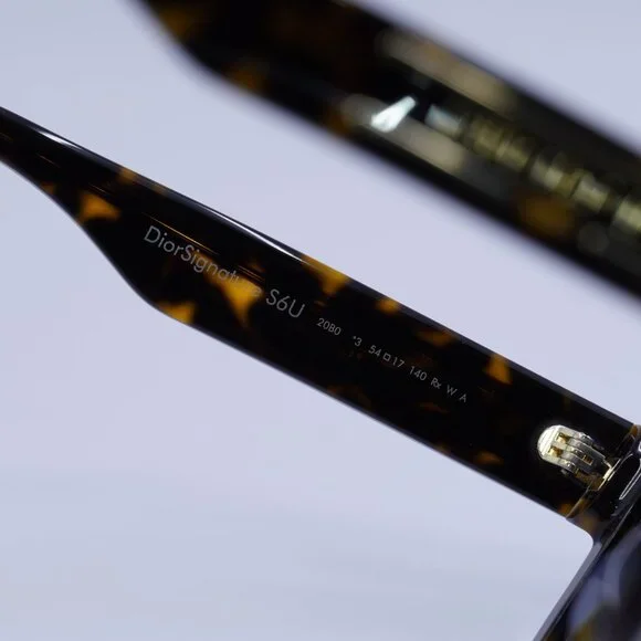 Dior DIORSIGNATURE S6U 20B0 Sunglasses Havana Square Frame, Blue Lenses - Picture 5 of 10
